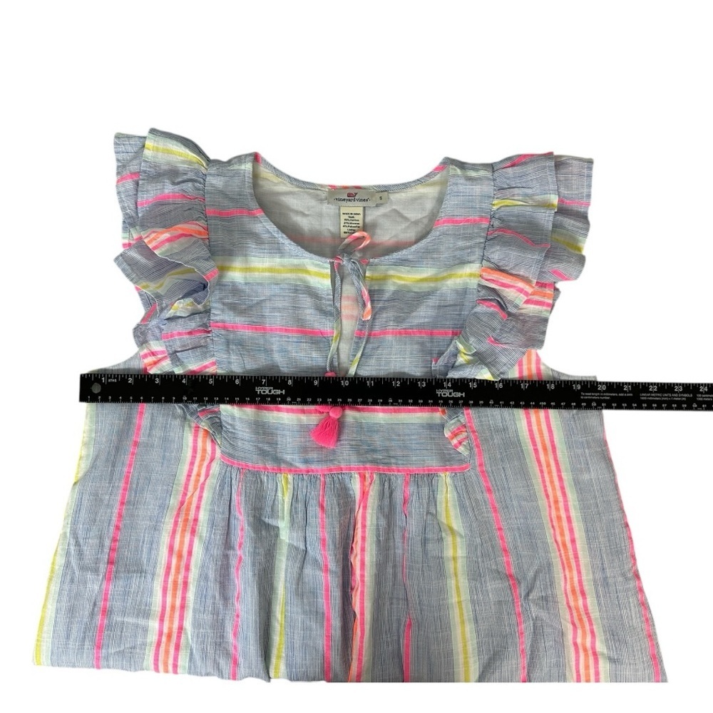 VINEYARD VINES Women’s St Barths Flutter-Sleeve Tunic Cotton Dress-Size Small - Picture 4 of 5